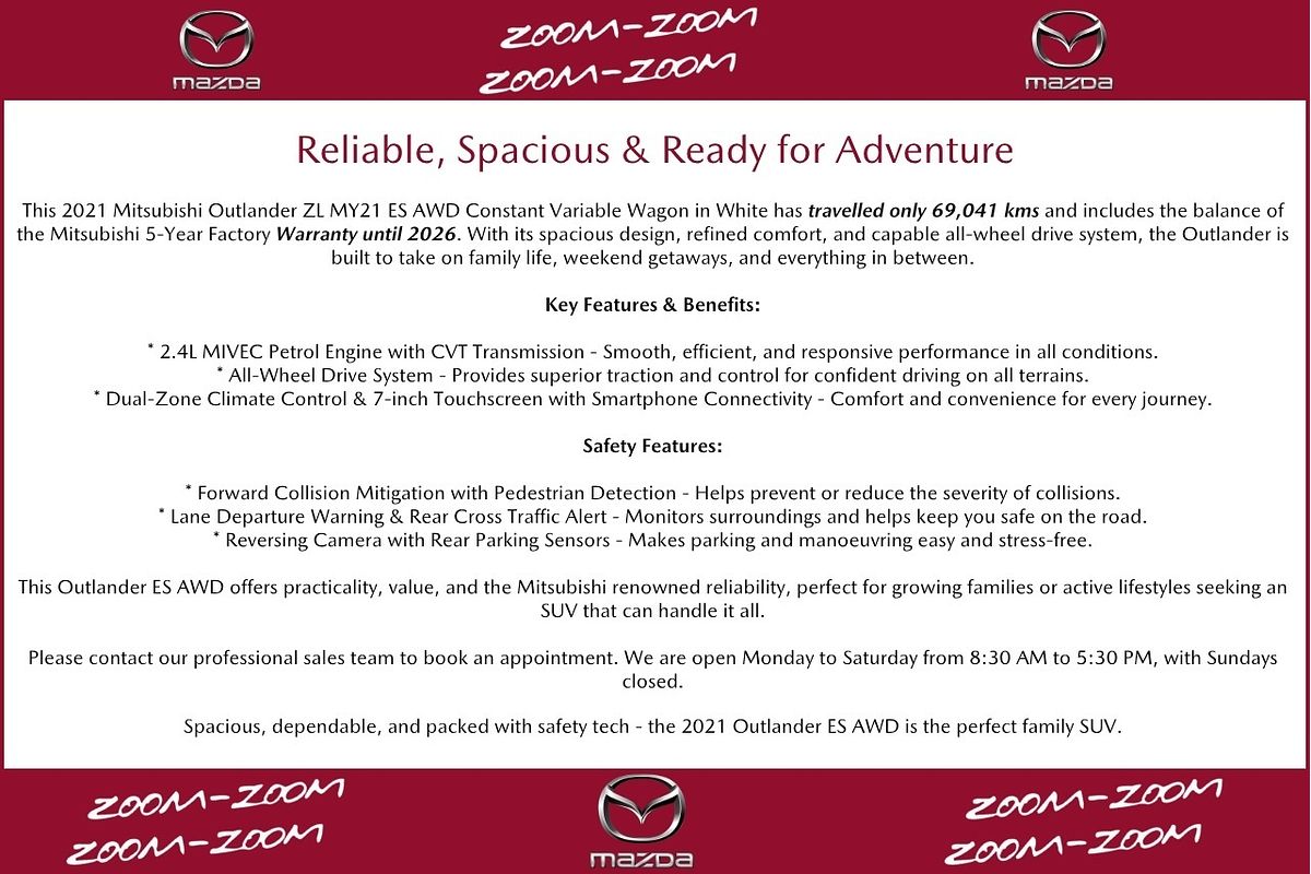 2021 Mitsubishi Outlander ES ZL