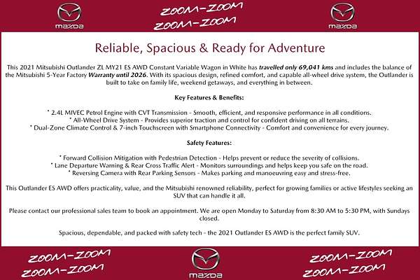 2021 Mitsubishi Outlander ES ZL