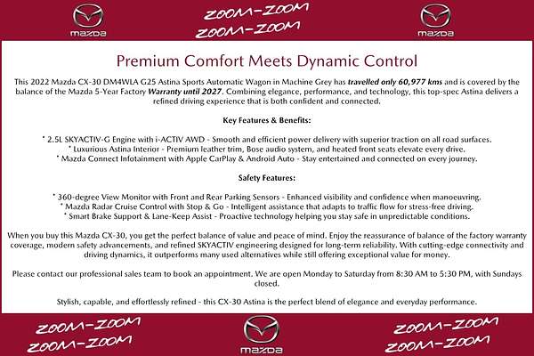 2022 Mazda CX-30 G25 Astina DM Series
