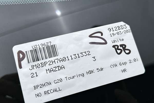 2021 Mazda 3 G20 Touring BP Series