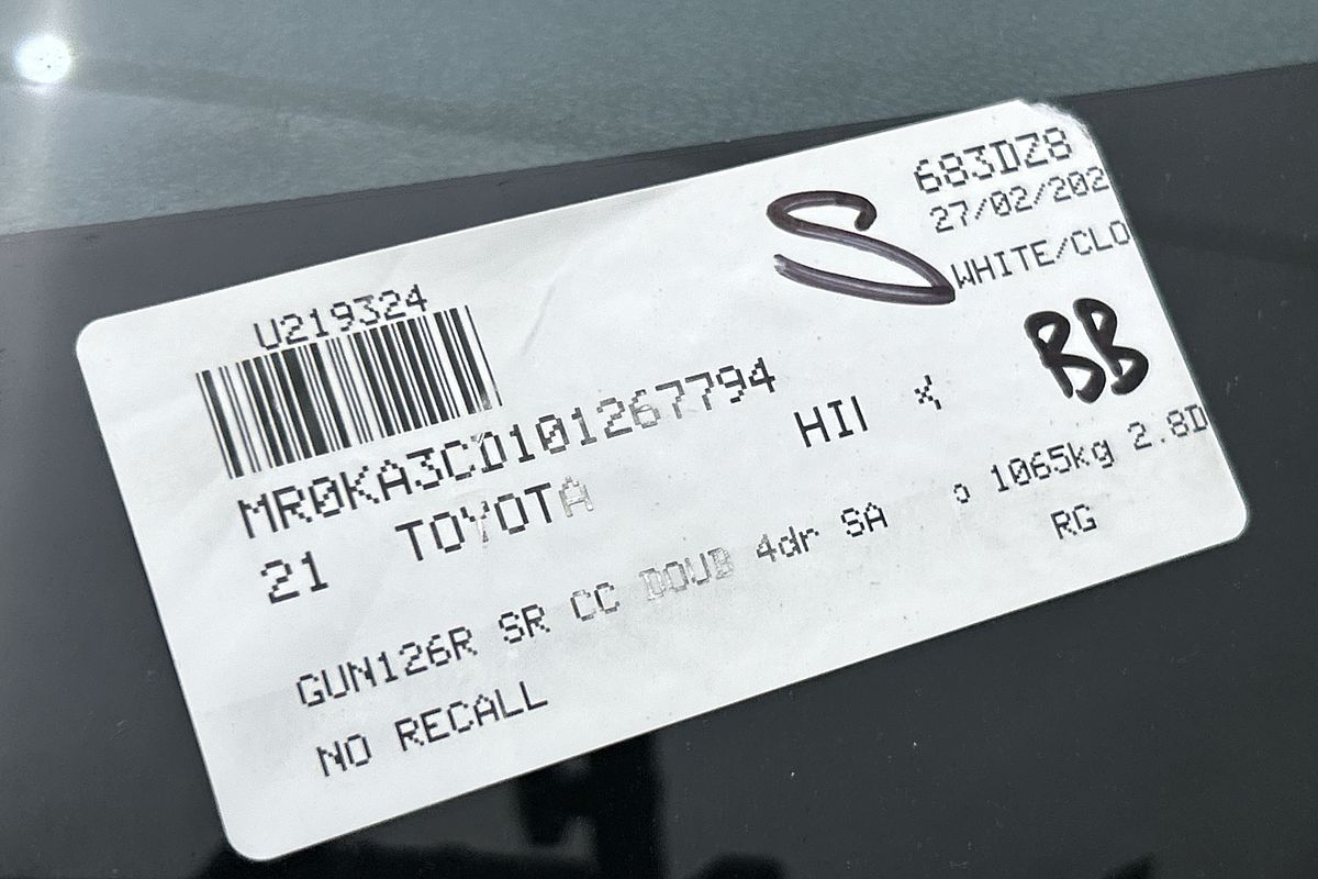 2021 Toyota Hilux SR GUN126R 4X4