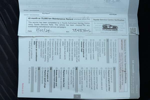 2017 Toyota Camry Altise ASV50R