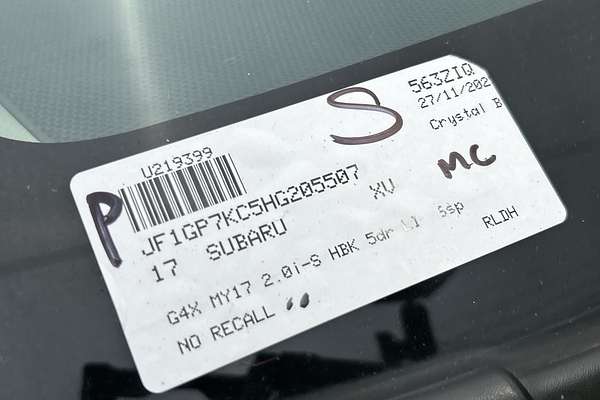 2017 Subaru XV 2.0i-S G4X