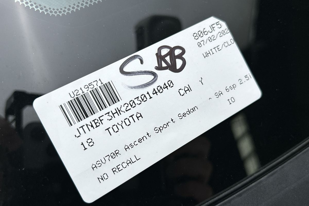 2018 Toyota Camry Ascent Sport ASV70R