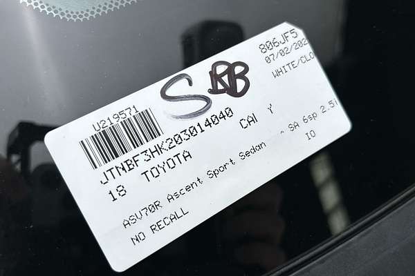 2018 Toyota Camry Ascent Sport ASV70R