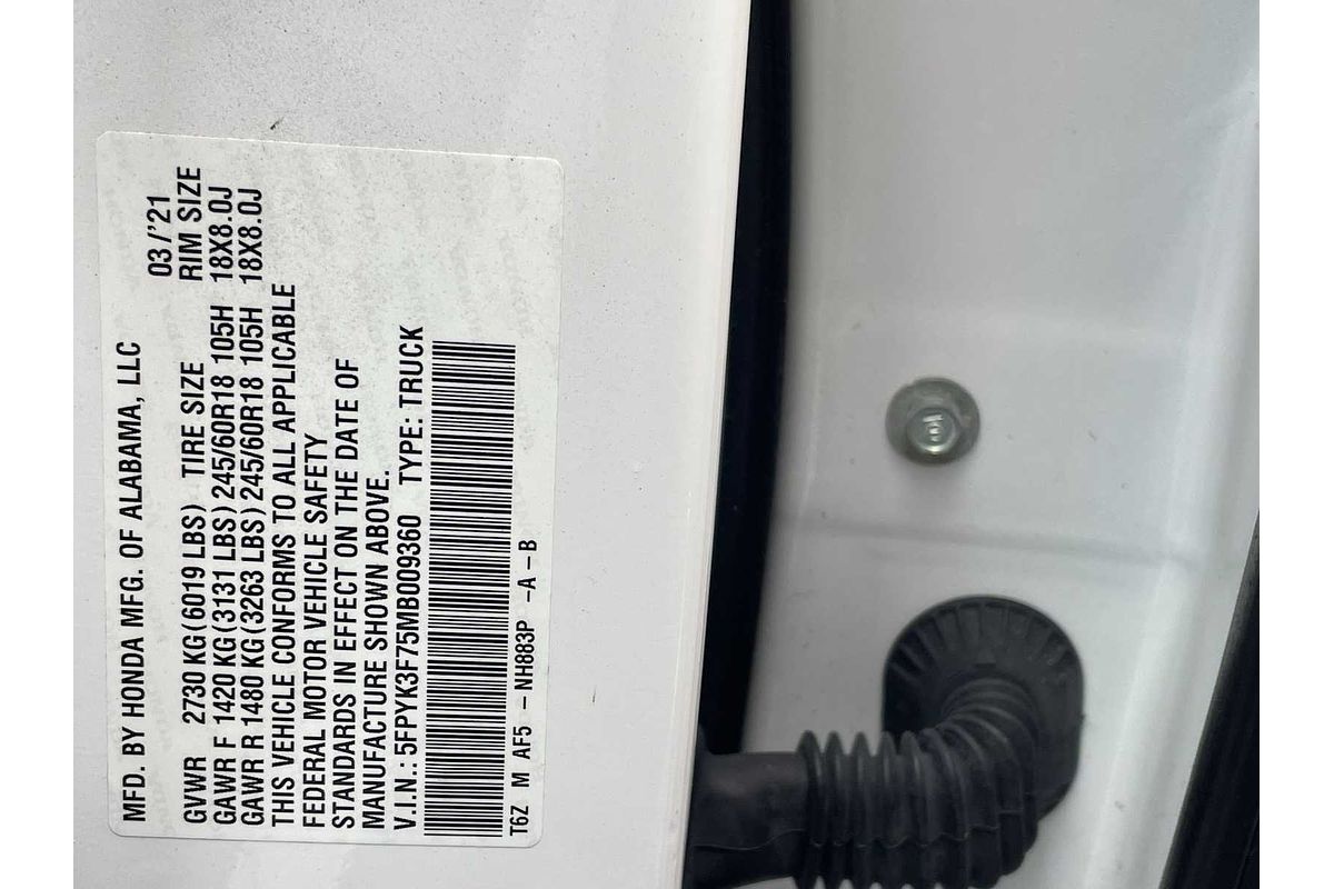 2021 Honda Ridgeline RTL-E