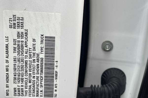 2021 Honda Ridgeline RTL-E