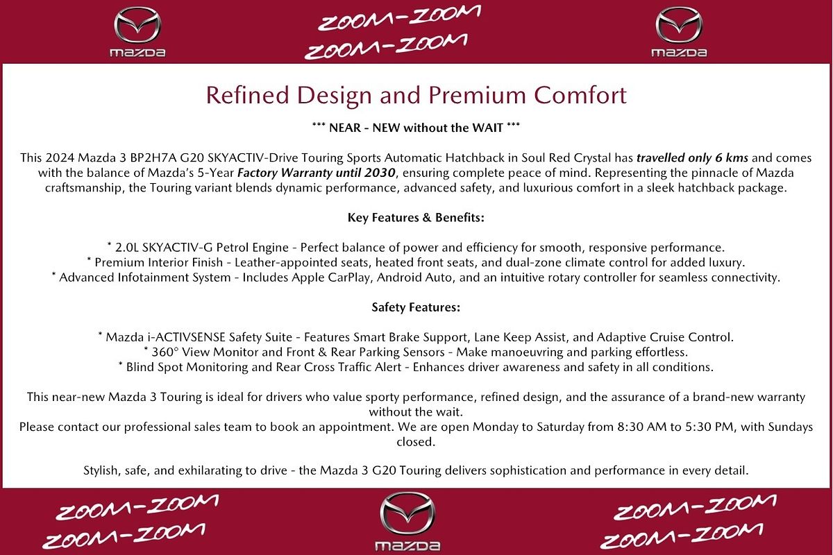 2024 Mazda 3 G20 Touring BP Series
