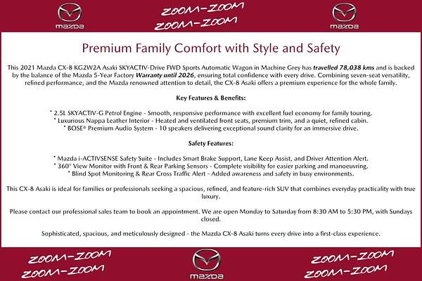 2021 Mazda CX-8 Asaki KG Series