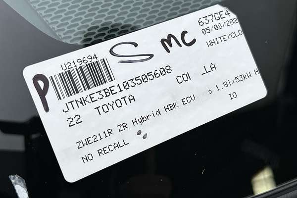 2022 Toyota Corolla ZR Hybrid ZWE211R