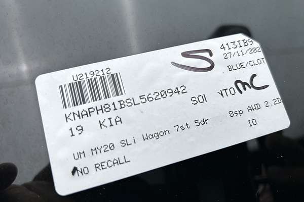 2019 Kia Sorento SLi UM