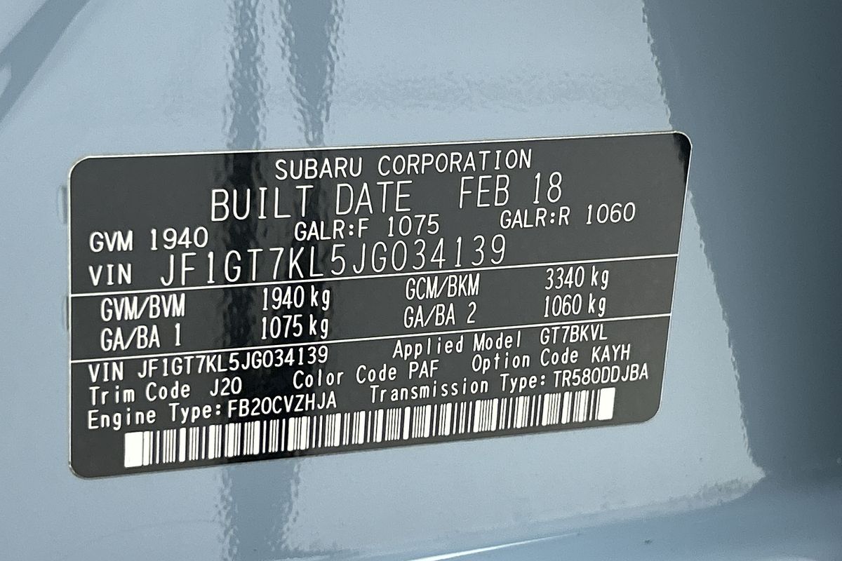 2018 Subaru XV 2.0i-S G5X