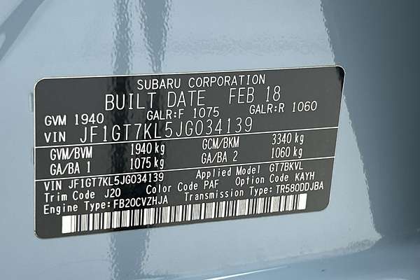 2018 Subaru XV 2.0i-S G5X