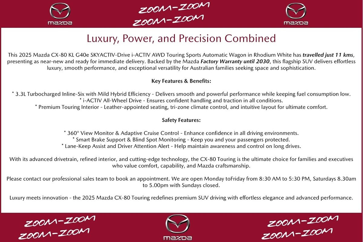 2025 Mazda CX-80 G40e Touring KL