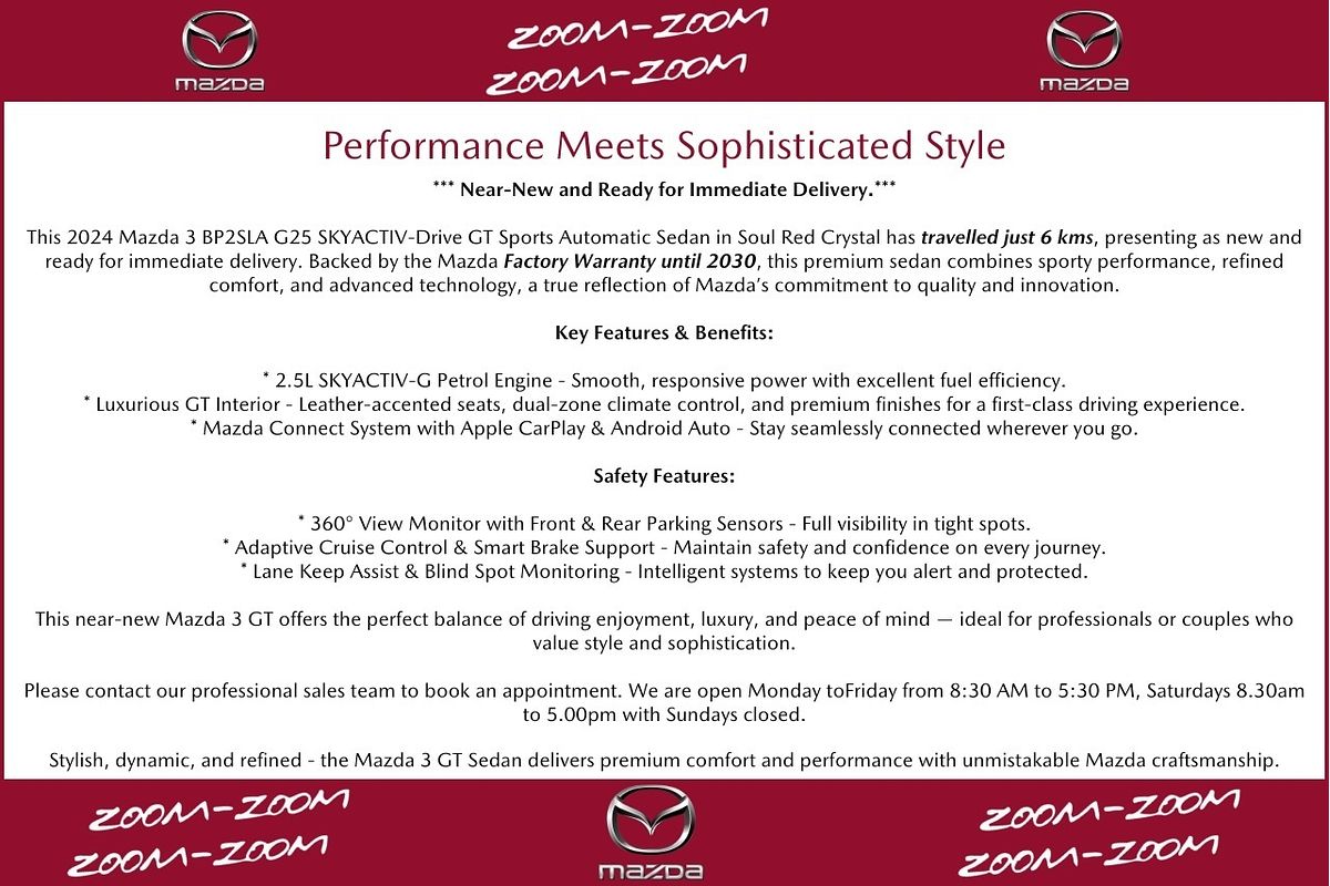 2024 Mazda 3 G25 GT BP Series