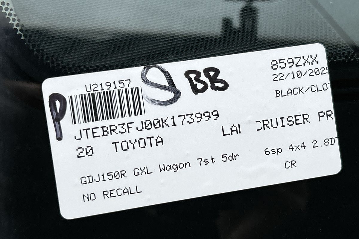 2020 Toyota Landcruiser Prado GXL GDJ150R