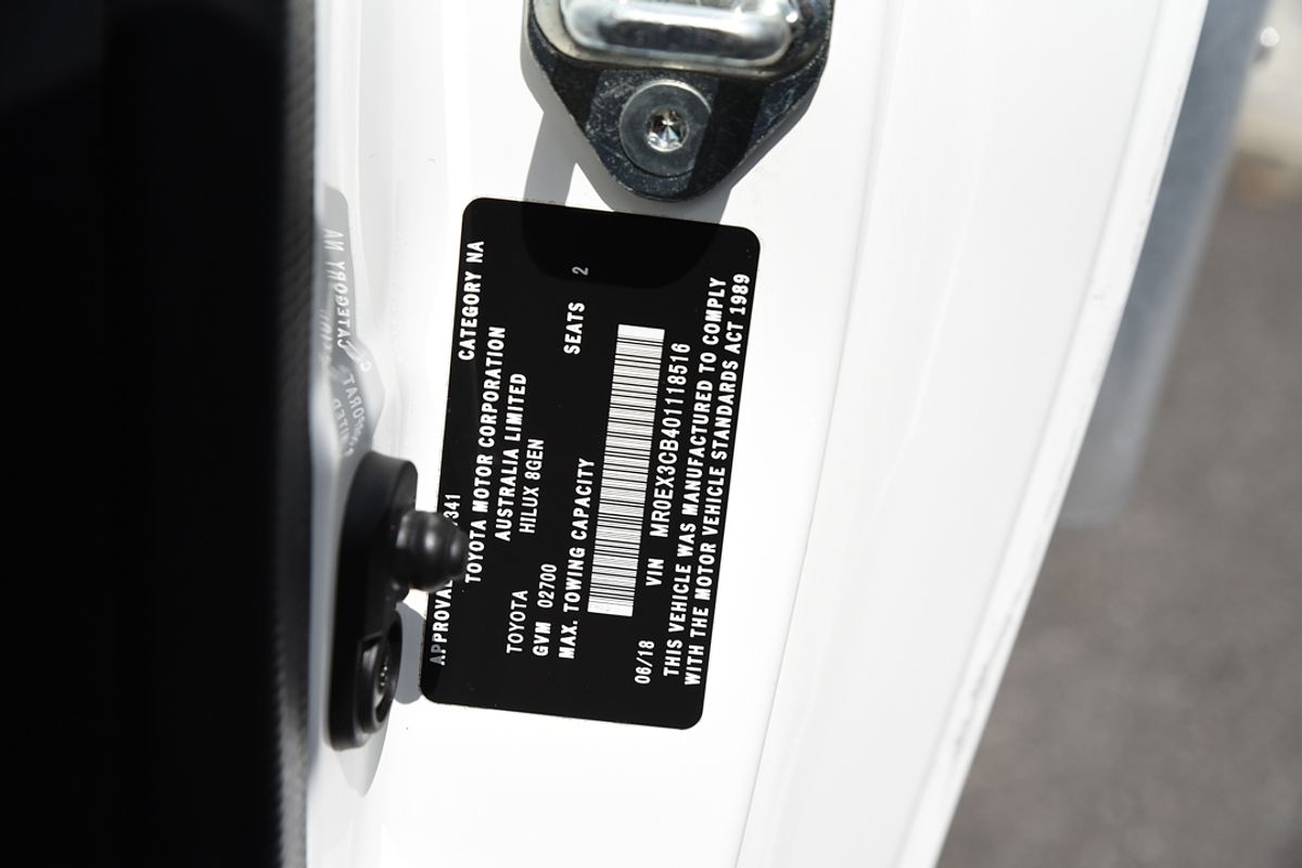 2018 Toyota Hilux Workmate TGN121R Rear Wheel Drive