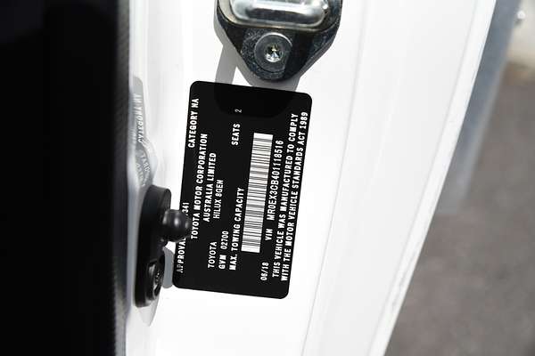 2018 Toyota Hilux Workmate TGN121R Rear Wheel Drive