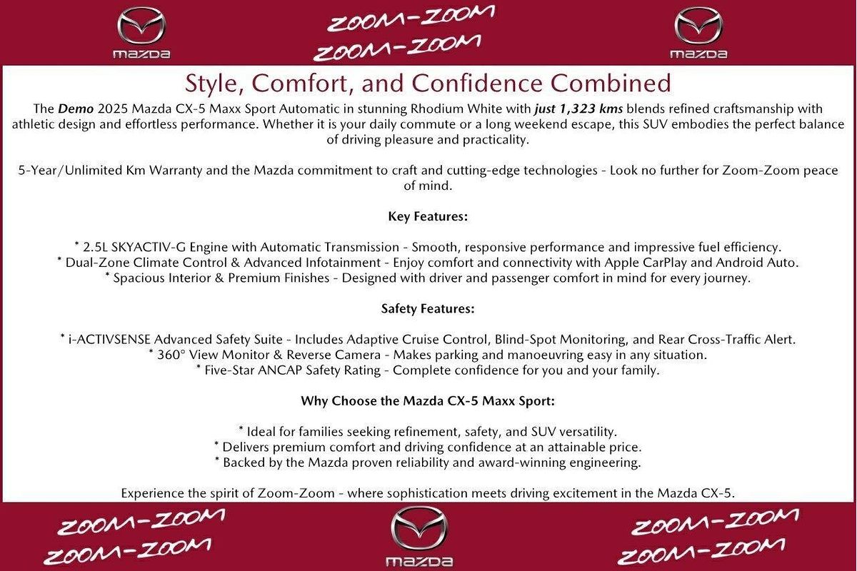 2025 Mazda CX-5 G25 Maxx Sport KF Series