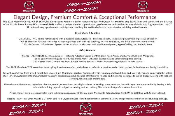 2021 Mazda 6 GT SP GL Series