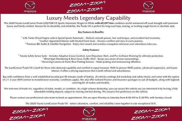 2020 Toyota Landcruiser Prado VX GDJ150R