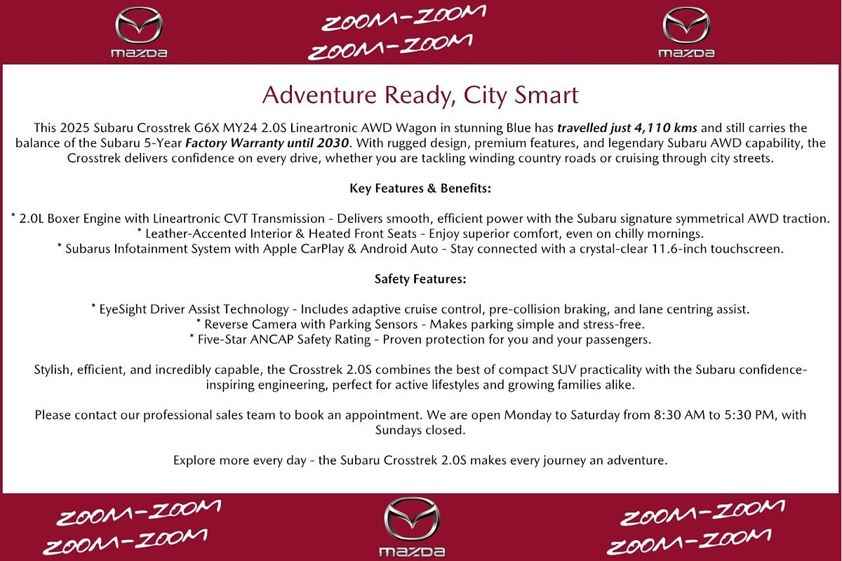 2025 Subaru Crosstrek 2.0S G6X