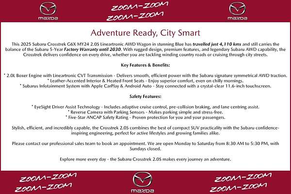 2025 Subaru Crosstrek 2.0S G6X