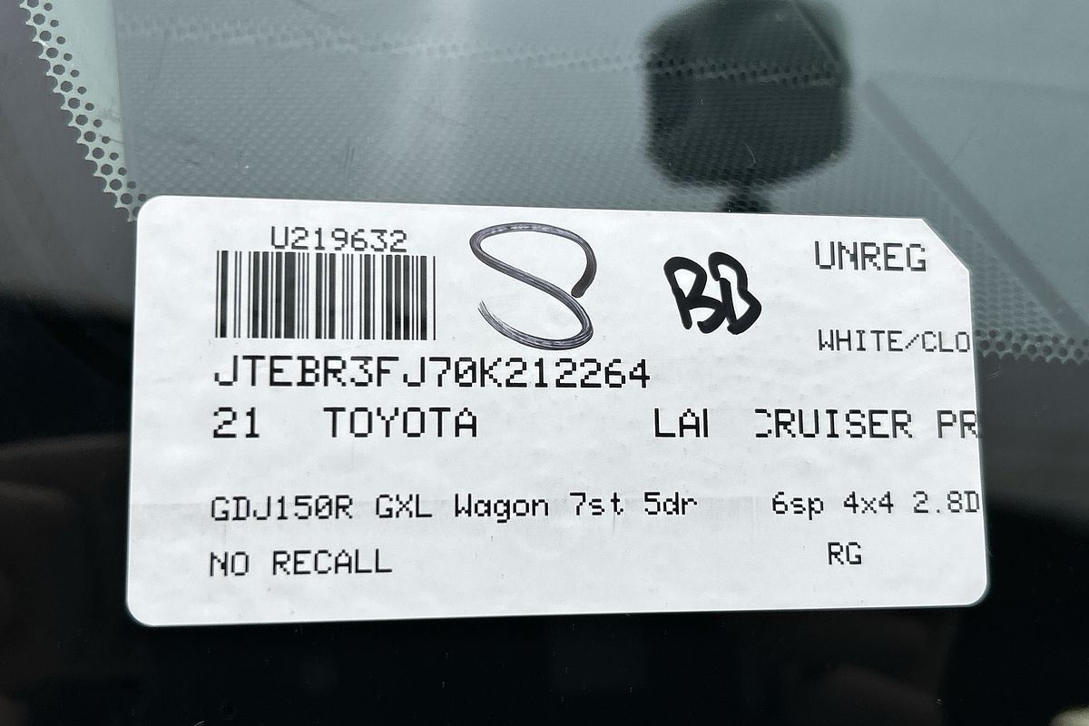 2021 Toyota Landcruiser Prado GXL GDJ150R