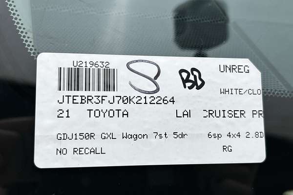 2021 Toyota Landcruiser Prado GXL GDJ150R