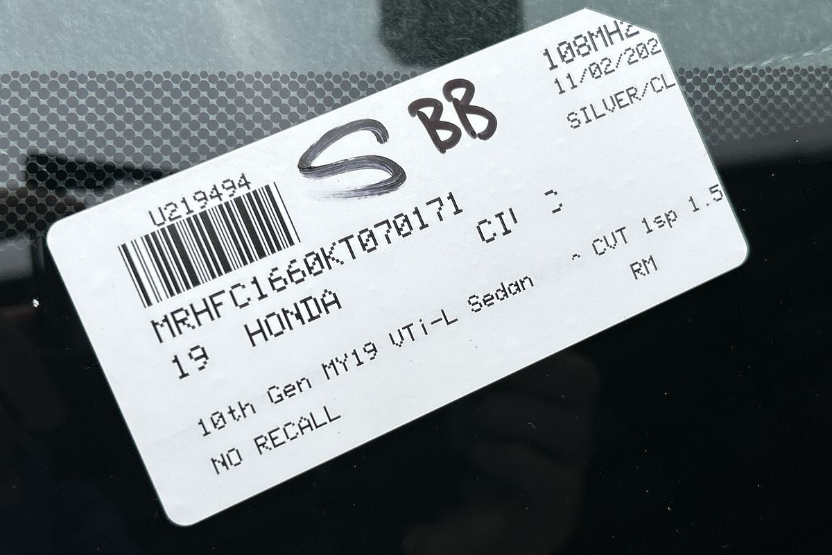 2019 Honda Civic VTi-L 10th Gen