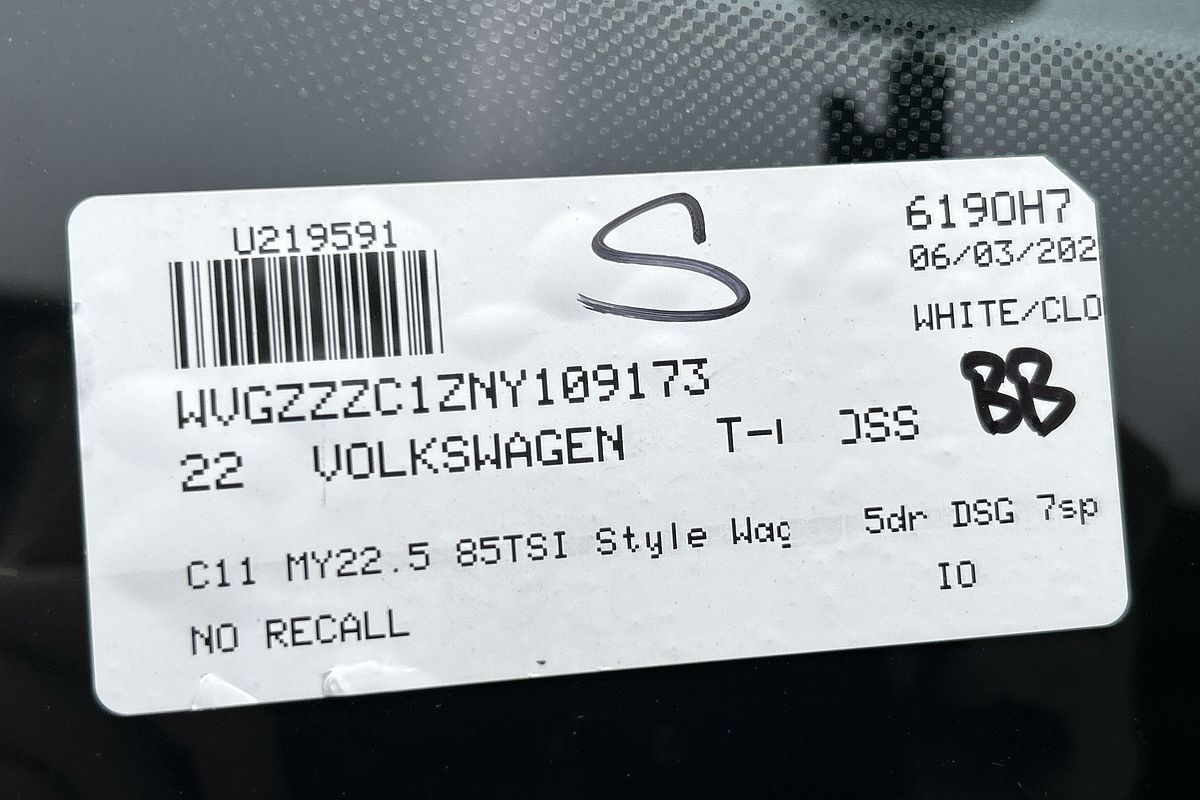 2022 Volkswagen T-Cross 85TSI Style C11