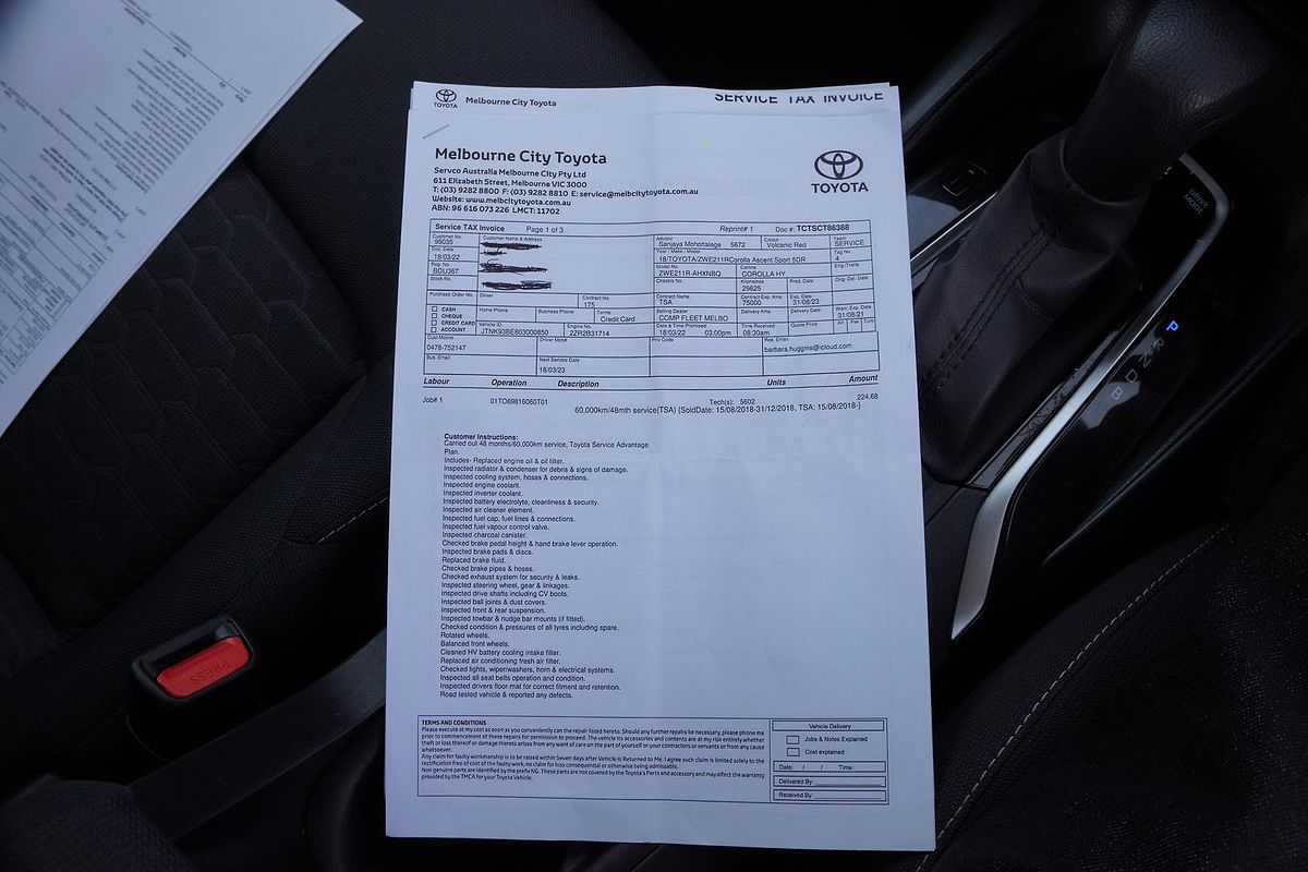 2018 Toyota Corolla Ascent Sport Hybrid ZWE211R