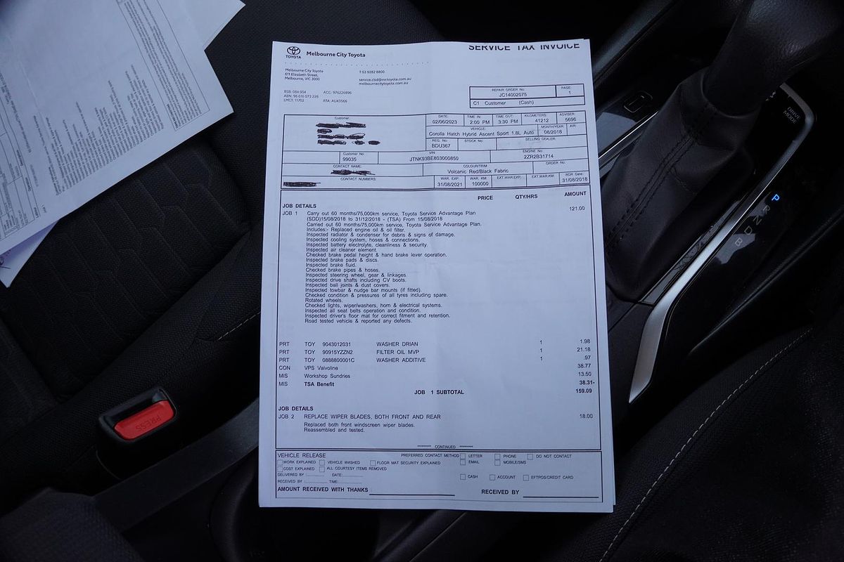 2018 Toyota Corolla Ascent Sport Hybrid ZWE211R