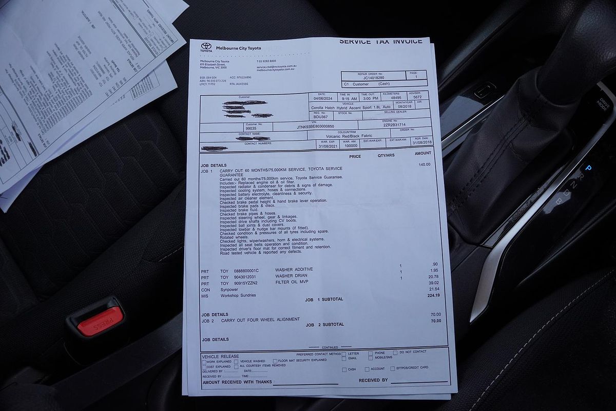 2018 Toyota Corolla Ascent Sport Hybrid ZWE211R