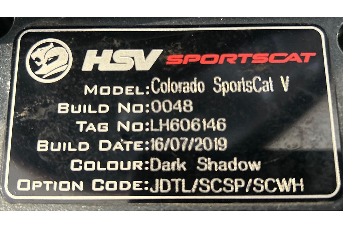 2019 Holden Colorado SportsCat RG 4X4