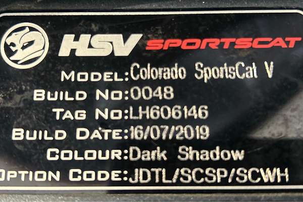 2019 Holden Colorado SportsCat RG 4X4