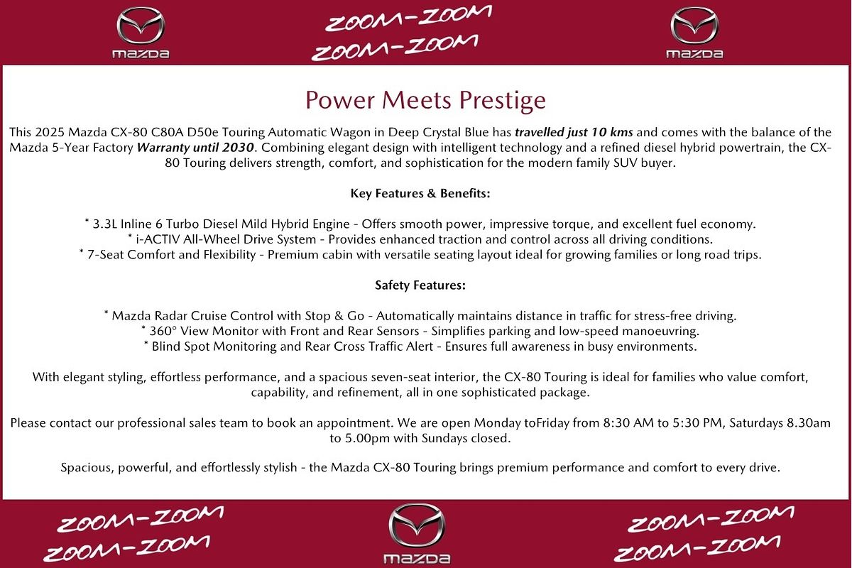 2025 Mazda CX-80 D50e Touring KL
