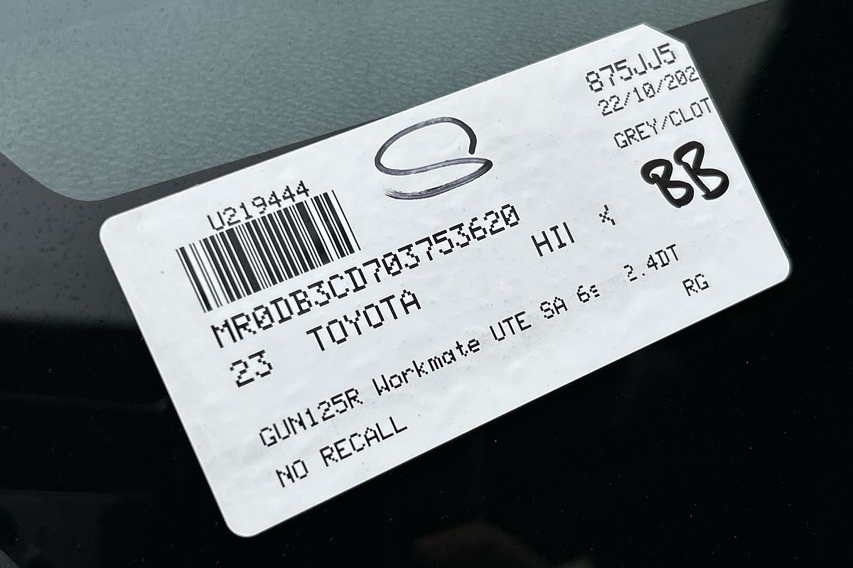 2023 Toyota Hilux Workmate GUN125R 4X4