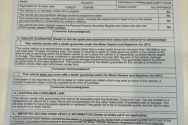 2023 Kia Picanto S JA