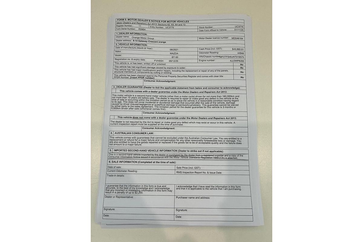 2021 Mazda BT-50 GT TF 4X4