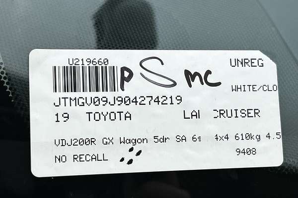 2019 Toyota Landcruiser GX VDJ200R