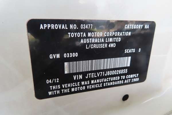 2012 Toyota Landcruiser Workmate VDJ79R 4X4