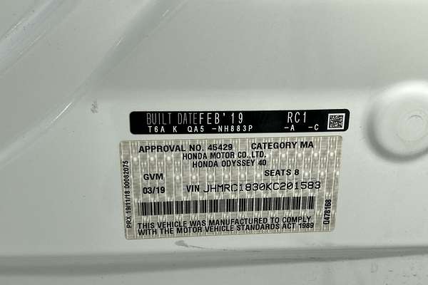 2019 Honda Odyssey VTi-L 5th Gen