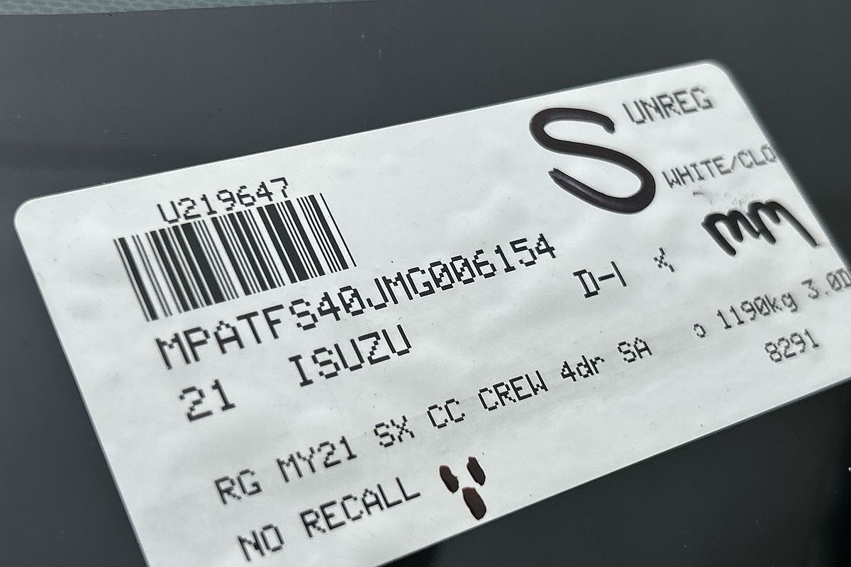 2021 Isuzu D-MAX SX 4X4