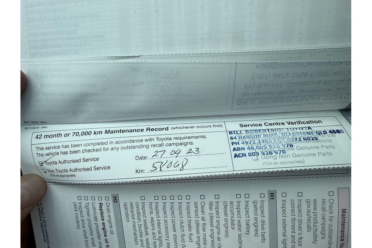 2019 Toyota Hilux SR GUN126R 4X4