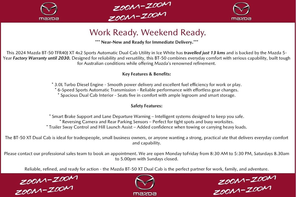 2024 Mazda BT-50 XT TF Rear Wheel Drive