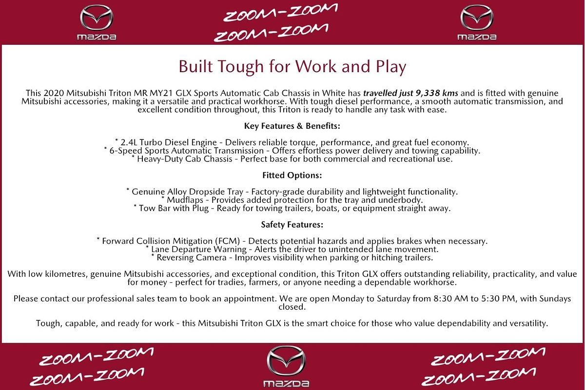 2020 Mitsubishi Triton GLX MR 4X4