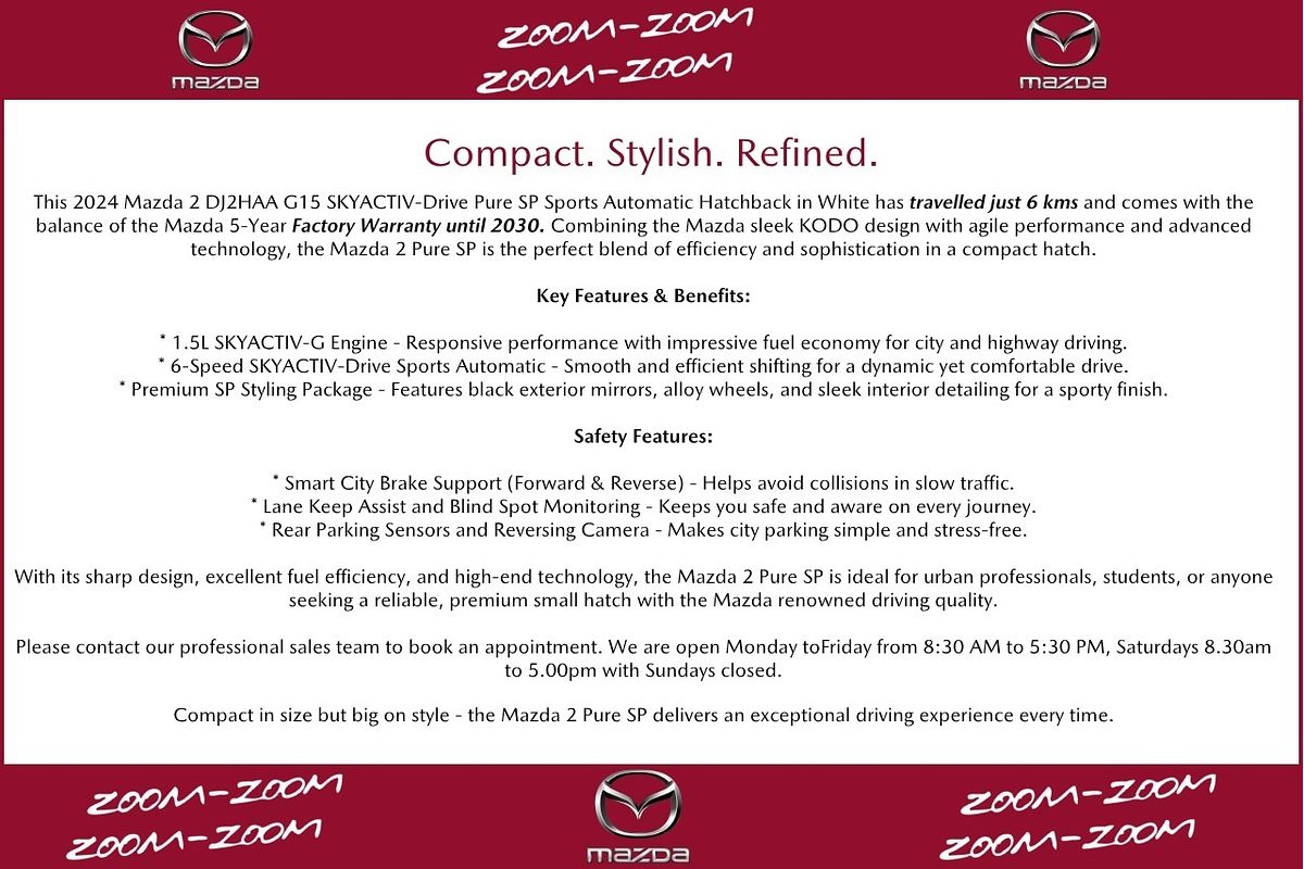 2024 Mazda 2 G15 Pure SP DJ Series