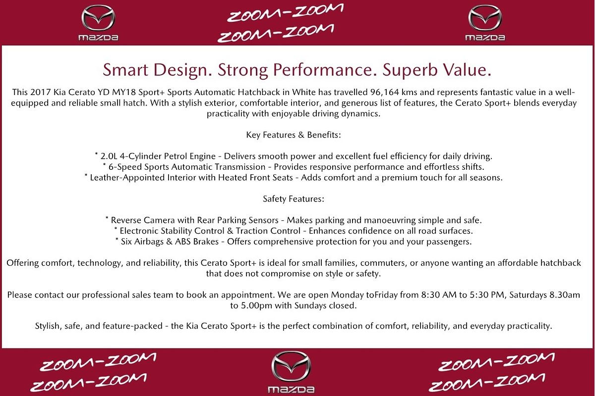 2017 Kia Cerato Sport+ YD