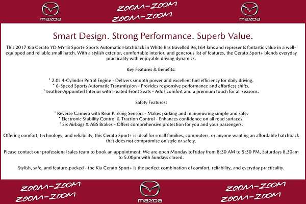 2017 Kia Cerato Sport+ YD
